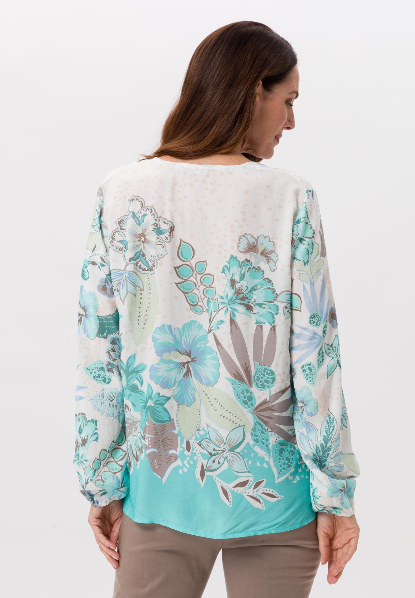 Blouse with summery panneaux print - Bild 2