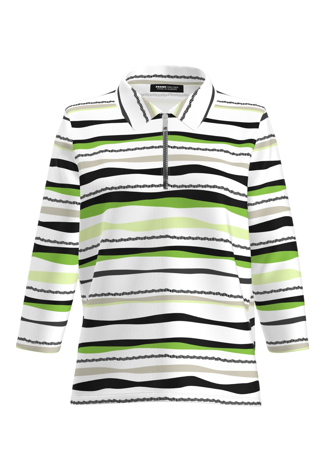Polo shirt with wavy stripes - Product Image 1