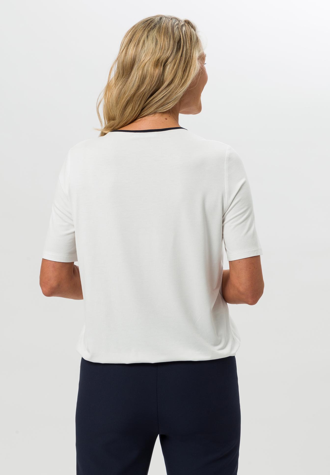 Blouse shirt with contrasting colour accent at the neckline - Bild 2